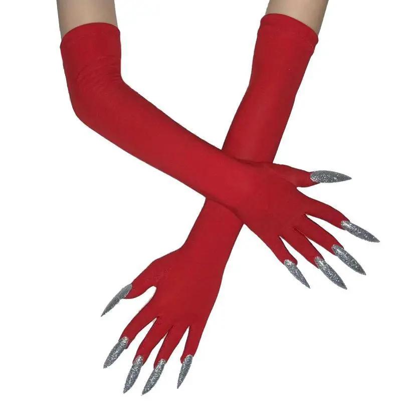 멋진 할로윈 귀신 발톱 드레스 장갑, 빨간 장갑, 긴 손톱 코스프레, 할로윈 재미있는 장갑, 패션 C068